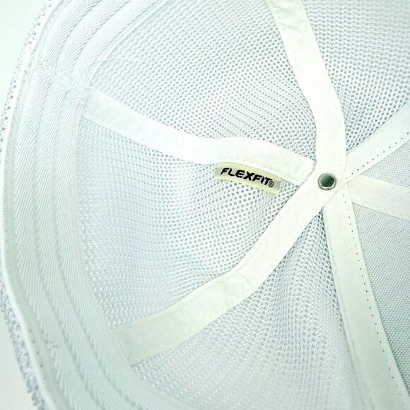 Columbia Blue Canvas White Mesh Tree Flag FlexFit Trucker Hat - Picture 15 of 16